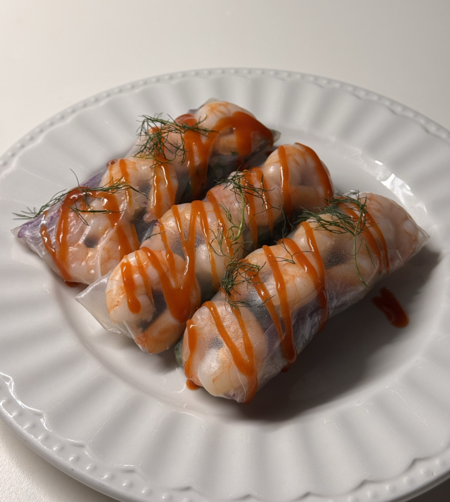 Involtini vietnamiti con gamberi