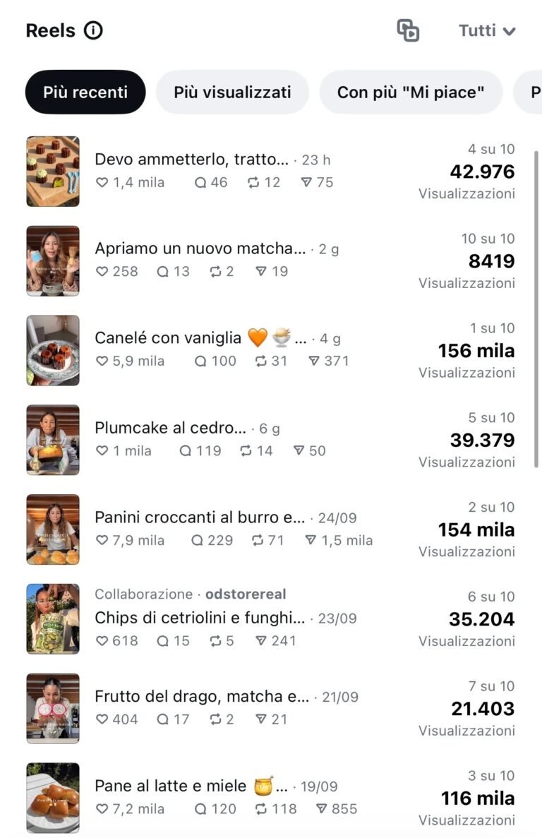 Reel di fine settembre – ottobre